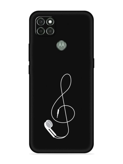 Music Earphone Vector Embossed Soft Silicone Case for Motorola Moto G9 Power