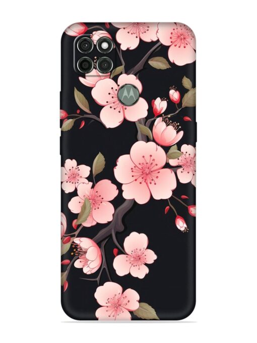 Cherry Blossom Embossed Soft Silicone Case for Motorola Moto G9 Power