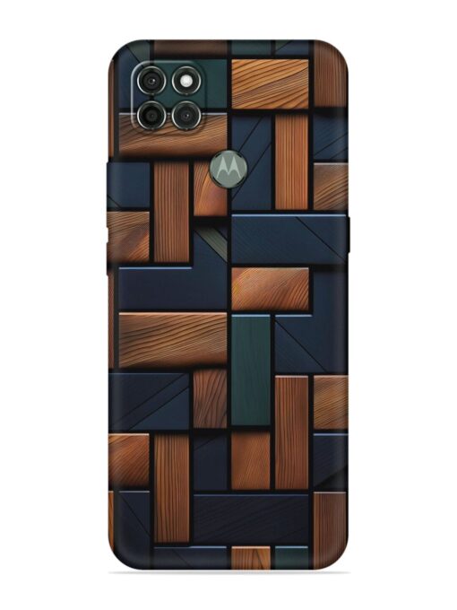 Wooden Background Cubes Embossed Soft Silicone Case for Motorola Moto G9 Power Zapvi