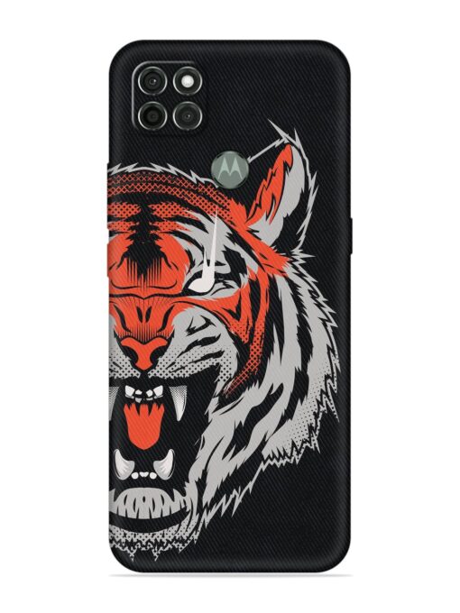 Tiger Aggression Embossed Soft Silicone Case for Motorola Moto G9 Power Zapvi