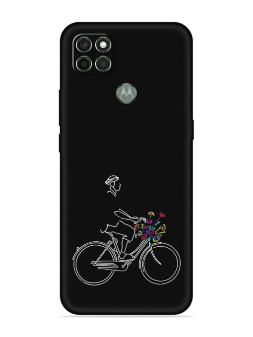 Minimalist Cycle Art Embossed Soft Silicone Case for Motorola Moto G9 Power Zapvi