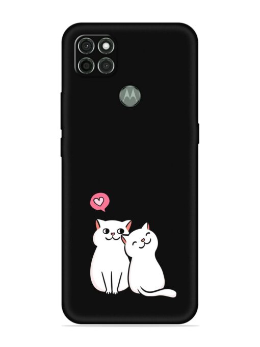 Cute Loving Cats Embossed Soft Silicone Case for Motorola Moto G9 Power Zapvi