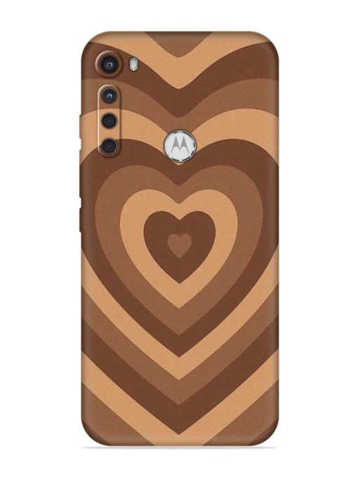 Brown Heart Embossed Soft Silicone Case for Motorola One Fusion Plus Zapvi