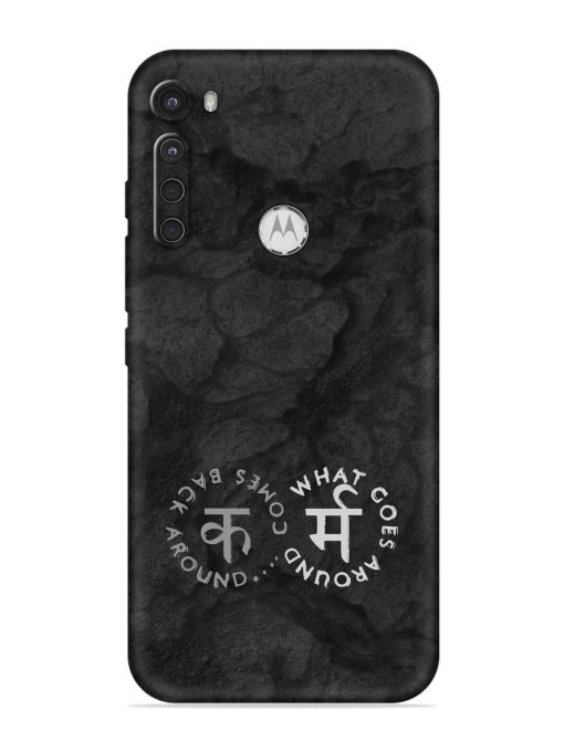 Karma Hindi Word Embossed Soft Silicone Case for Motorola One Fusion Plus Zapvi