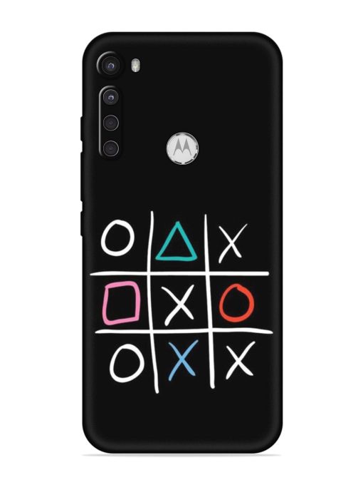 Super Neon Tic-Tac-Toe Embossed Soft Silicone Case for Motorola One Fusion Plus Zapvi