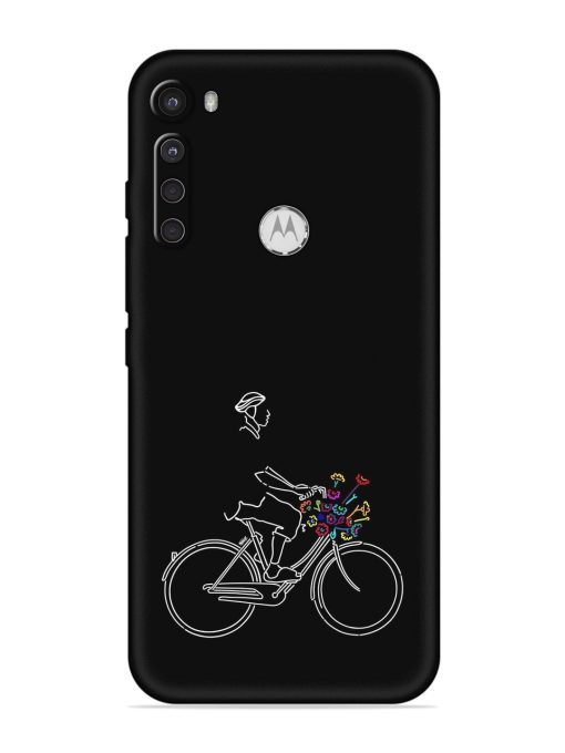 Minimalist Cycle Art Embossed Soft Silicone Case for Motorola One Fusion Plus Zapvi