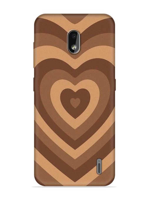 Brown Heart Embossed Soft Silicone Case for Nokia 2.2 Zapvi