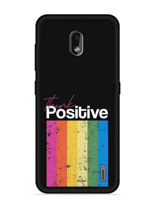 Think Positive Typography Embossed Soft Silicone Case for Nokia 2.2