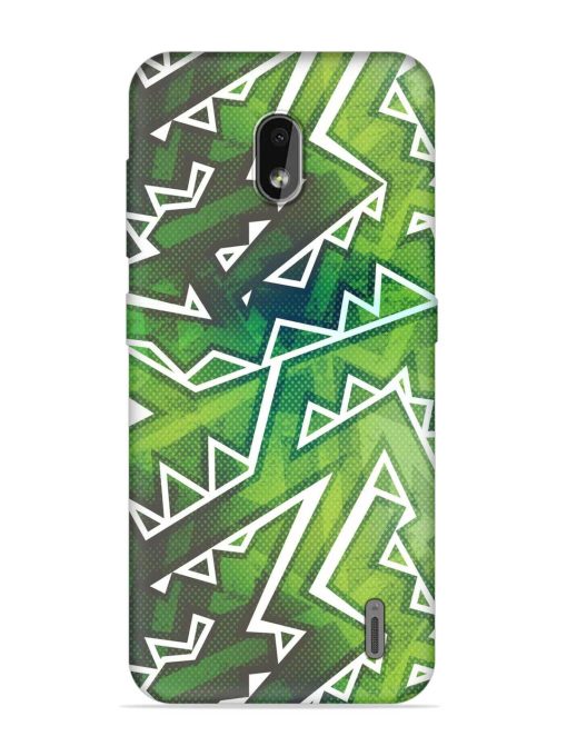 Green Graffiti Seamless Embossed Soft Silicone Case for Nokia 2.2 Zapvi