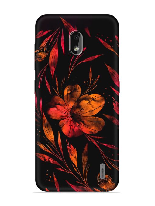 Red Flower Painting Embossed Soft Silicone Case for Nokia 2.2 Zapvi