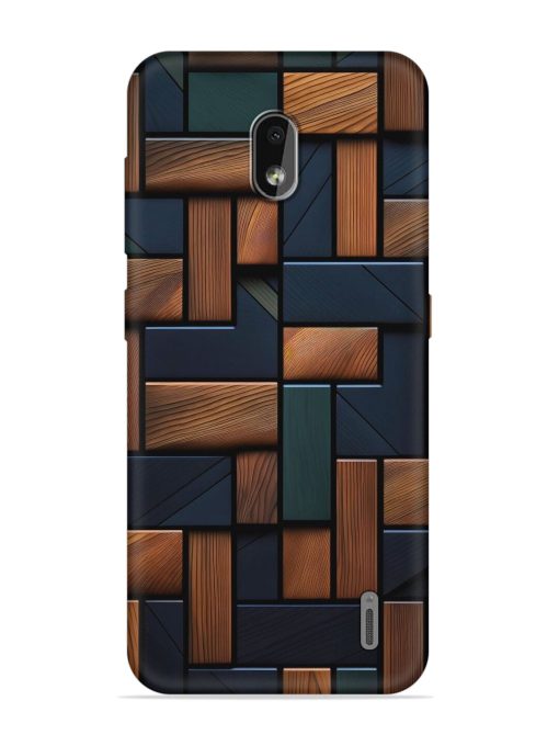 Wooden Background Cubes Embossed Soft Silicone Case for Nokia 2.2