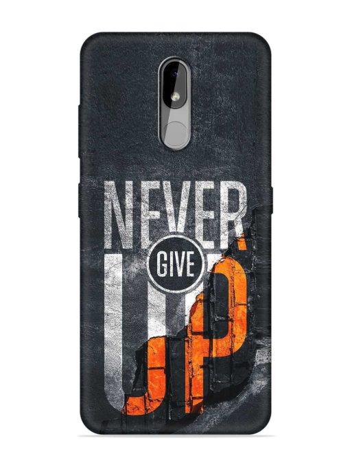 Never Give Up Embossed Soft Silicone Case for Nokia 3.2 Zapvi