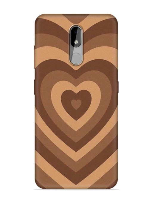 Brown Heart Embossed Soft Silicone Case for Nokia 3.2 Zapvi