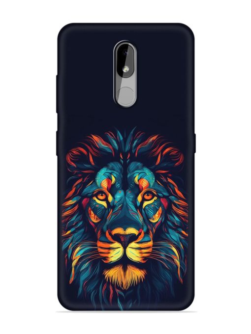 Colorful Lion Embossed Soft Silicone Case for Nokia 3.2 Zapvi