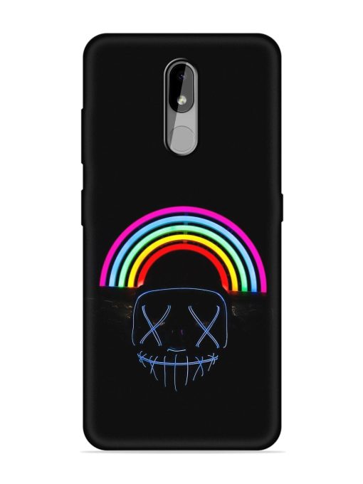 Mask Rainbow Embossed Soft Silicone Case for Nokia 3.2 Zapvi