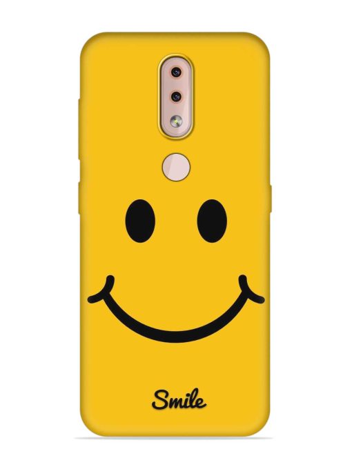 Yellow Smiley Embossed Soft Silicone Case for Nokia 4.2 Zapvi