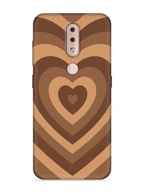 Brown Heart Embossed Soft Silicone Case for Nokia 4.2 Zapvi