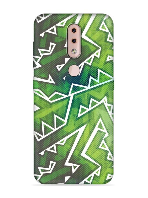 Green Graffiti Seamless Embossed Soft Silicone Case for Nokia 4.2 Zapvi