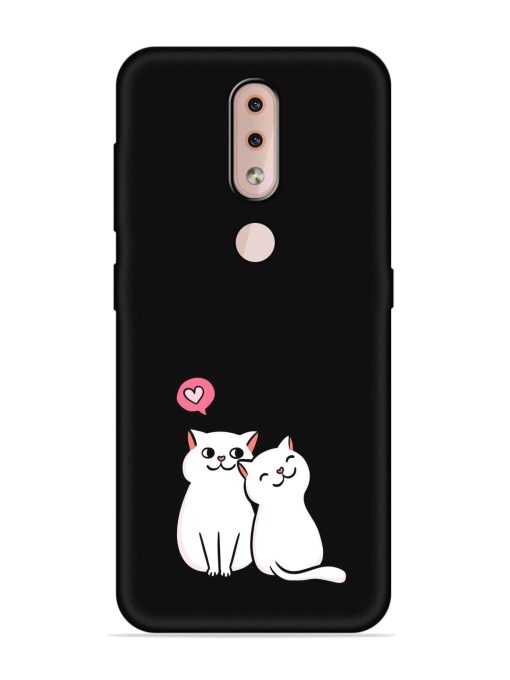 Cute Loving Cats Embossed Soft Silicone Case for Nokia 4.2 Zapvi