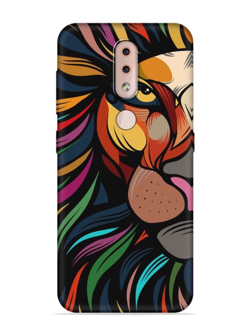 Trippy Lion Art Embossed Soft Silicone Case for Nokia 4.2