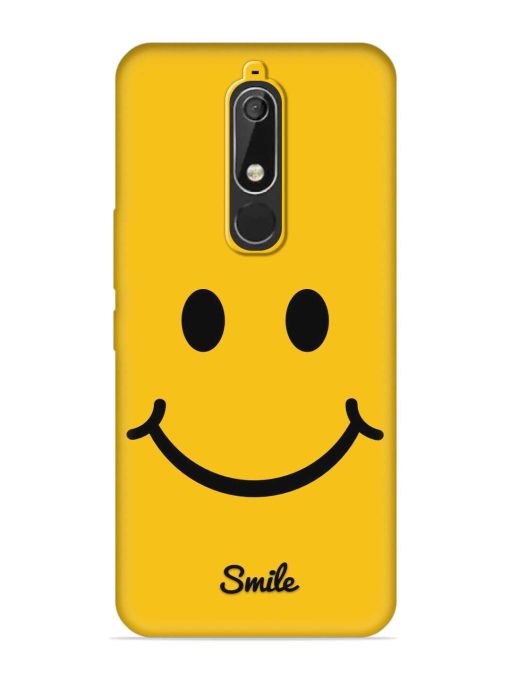 Yellow Smiley Embossed Soft Silicone Case for Nokia 5.1