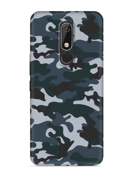 Dark Blue Army Military Art Embossed Soft Silicone Case for Nokia 5.1