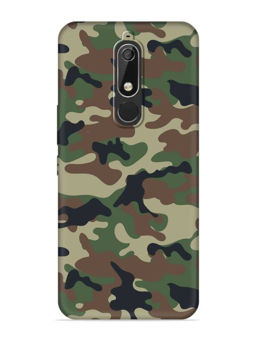 Army Military Camouflage Dark Green Embossed Soft Silicone Case for Nokia 5.1