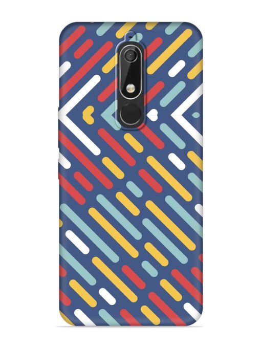 Colored Lines Embossed Soft Silicone Case for Nokia 5.1 Zapvi