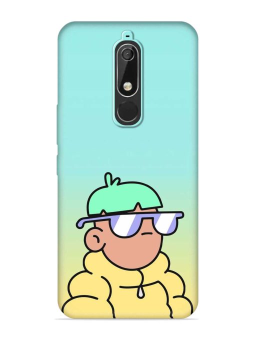 Doodles Cool Character Embossed Soft Silicone Case for Nokia 5.1 Zapvi