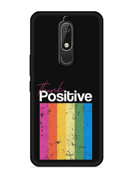 Think Positive Typography Embossed Soft Silicone Case for Nokia 5.1 Zapvi