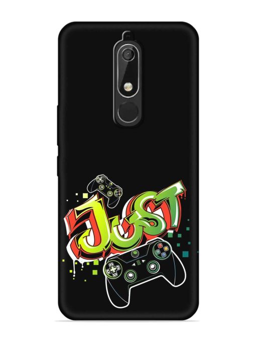 Graffiti Gamepad Illustration Embossed Soft Silicone Case for Nokia 5.1 Zapvi