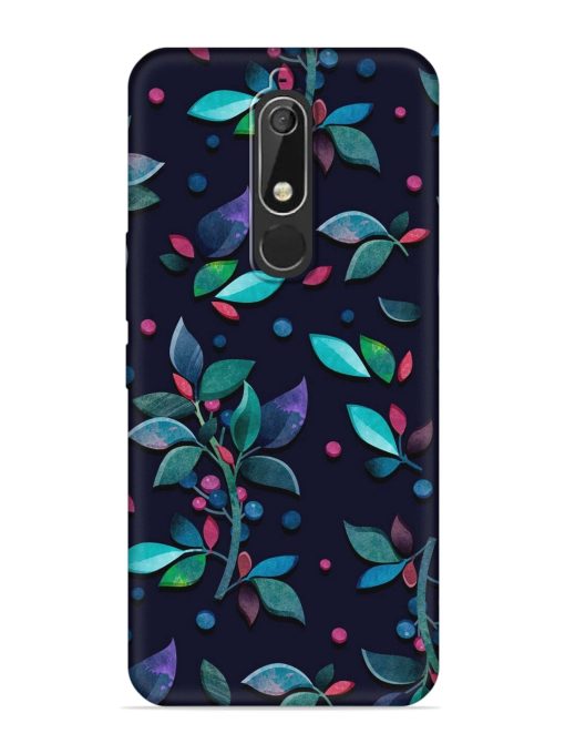 Decorative Watercolor Flower Embossed Soft Silicone Case for Nokia 5.1 Zapvi