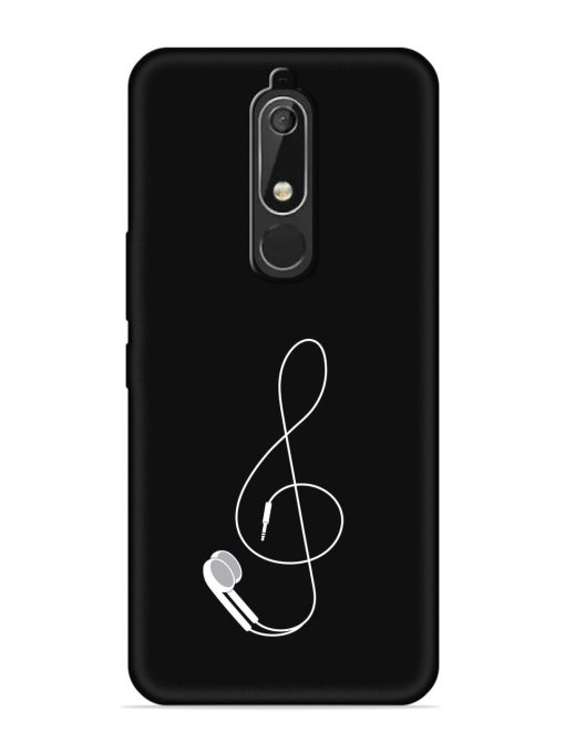 Music Earphone Vector Embossed Soft Silicone Case for Nokia 5.1