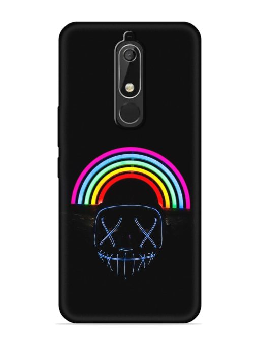 Mask Rainbow Embossed Soft Silicone Case for Nokia 5.1 Zapvi