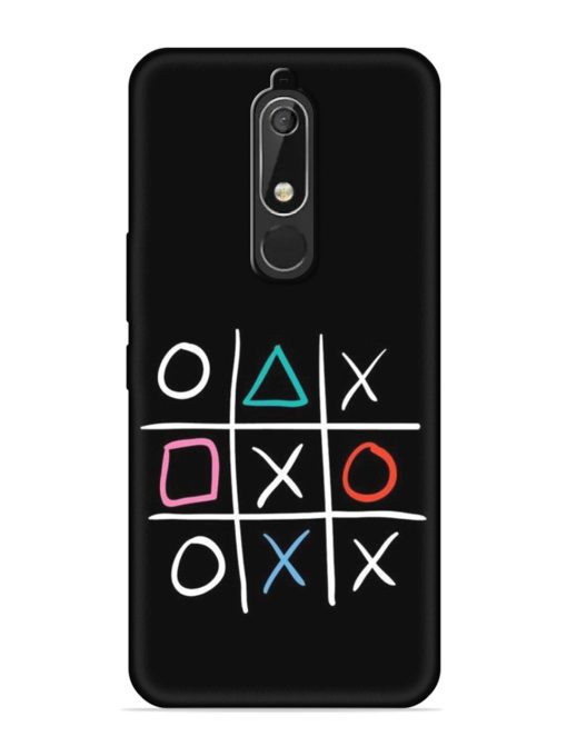 Super Neon Tic-Tac-Toe Embossed Soft Silicone Case for Nokia 5.1 Zapvi