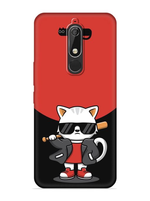 Cool Little Bear Cartoon Embossed Soft Silicone Case for Nokia 5.1 Zapvi