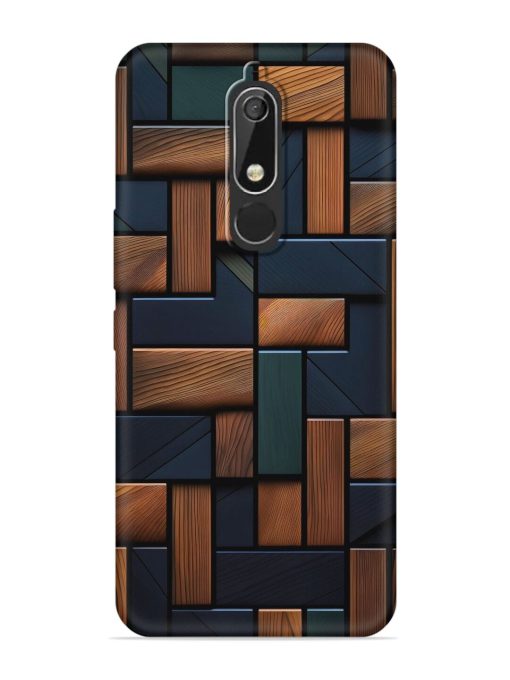 Wooden Background Cubes Embossed Soft Silicone Case for Nokia 5.1 Zapvi