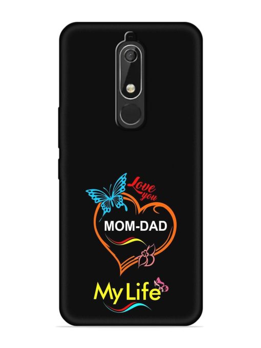 Love You Mom Dad Embossed Soft Silicone Case for Nokia 5.1 Zapvi