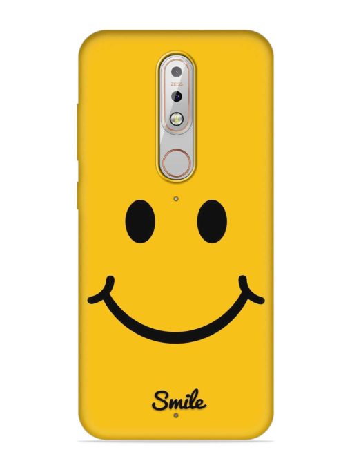 Yellow Smiley Embossed Soft Silicone Case for Nokia 5.1 Plus Zapvi