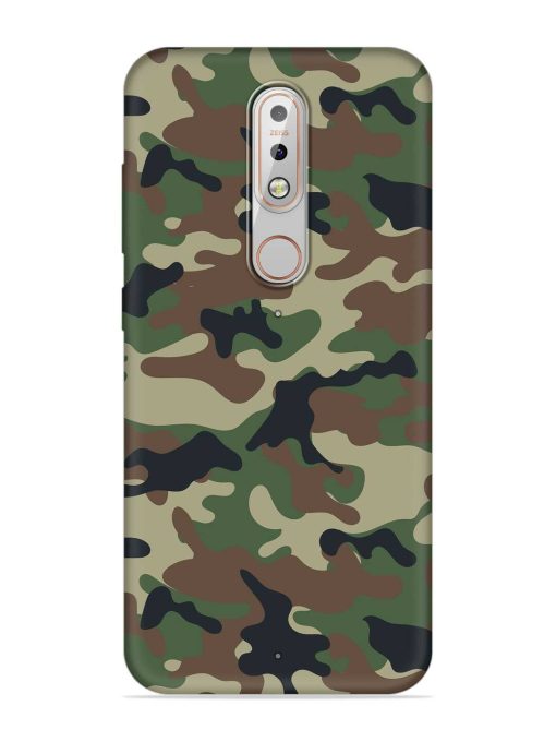 Army Military Camouflage Dark Green Embossed Soft Silicone Case for Nokia 5.1 Plus Zapvi