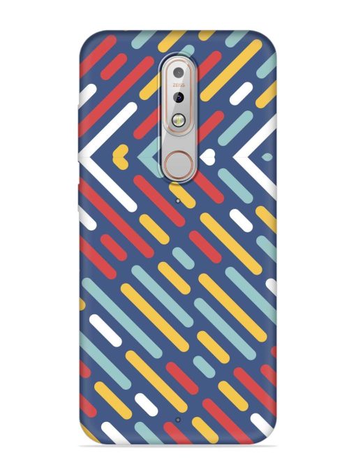 Colored Lines Embossed Soft Silicone Case for Nokia 5.1 Plus Zapvi