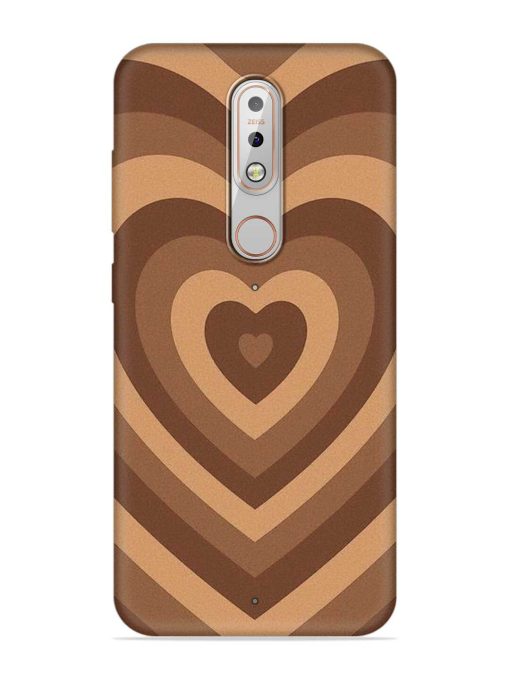 Brown Heart Embossed Soft Silicone Case for Nokia 5.1 Plus Zapvi