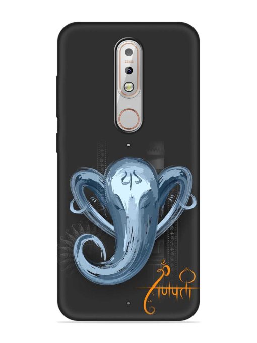 Illustration Lord Ganpati Embossed Soft Silicone Case for Nokia 5.1 Plus Zapvi