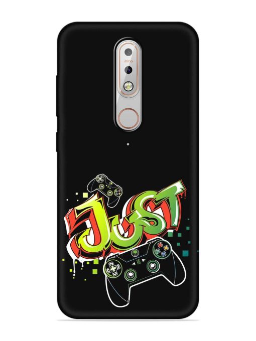 Graffiti Gamepad Illustration Embossed Soft Silicone Case for Nokia 5.1 Plus Zapvi