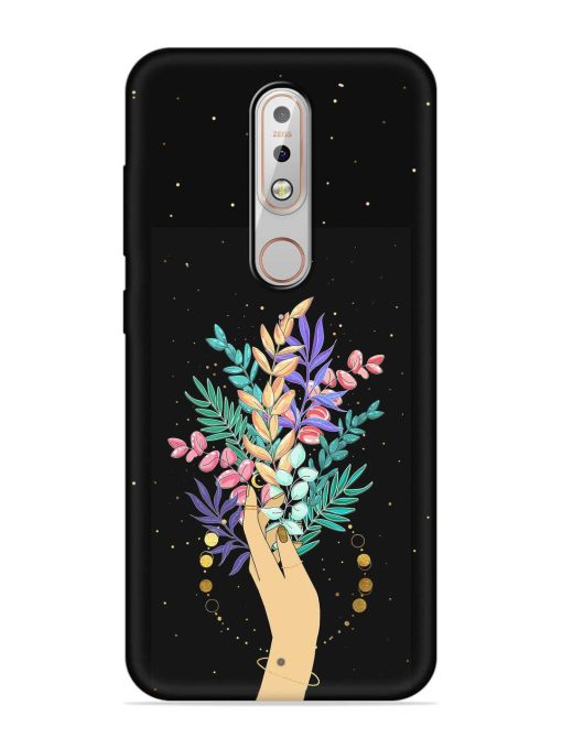 Flower On Hand Embossed Soft Silicone Case for Nokia 5.1 Plus