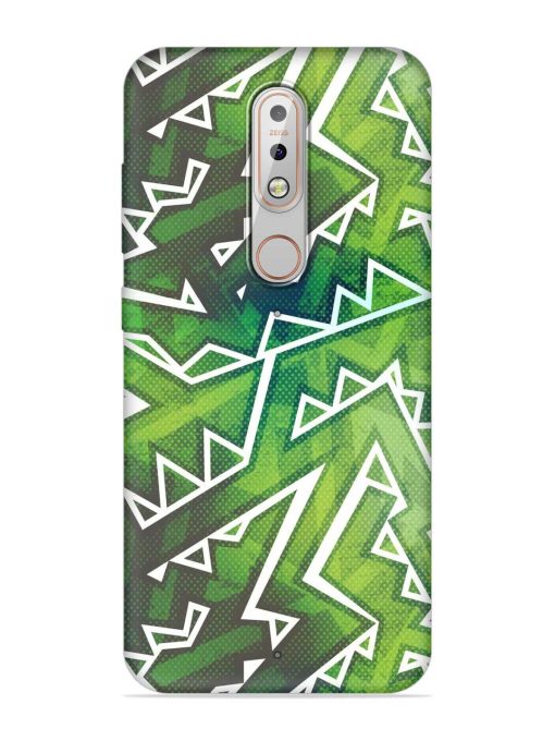 Green Graffiti Seamless Embossed Soft Silicone Case for Nokia 5.1 Plus Zapvi