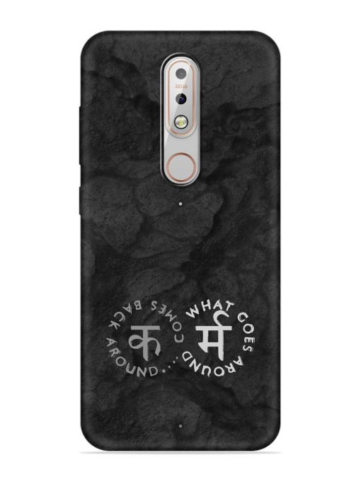 Karma Hindi Word Embossed Soft Silicone Case for Nokia 5.1 Plus Zapvi