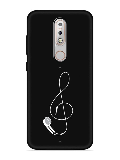 Music Earphone Vector Embossed Soft Silicone Case for Nokia 5.1 Plus Zapvi