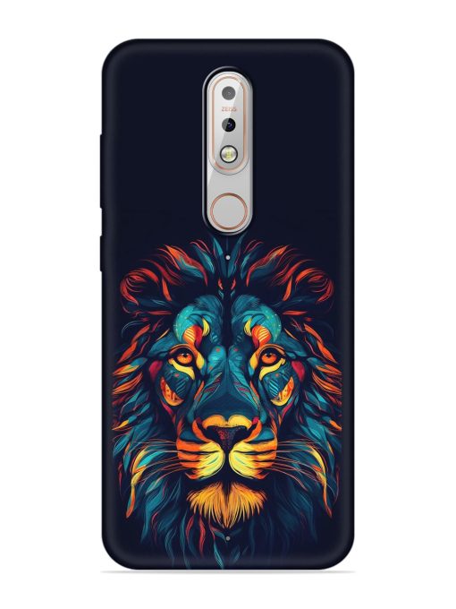 Colorful Lion Embossed Soft Silicone Case for Nokia 5.1 Plus Zapvi