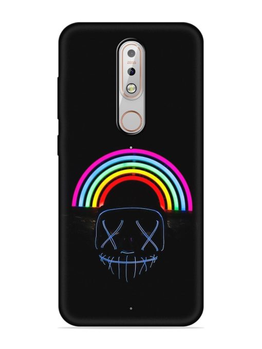 Mask Rainbow Embossed Soft Silicone Case for Nokia 5.1 Plus Zapvi